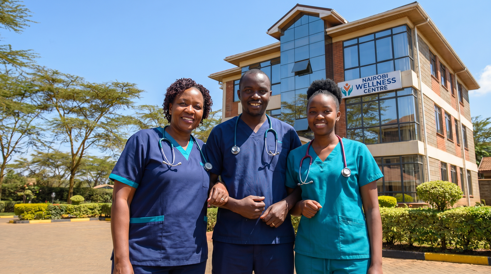 The Nyumbani Support Solutions care team outside their Nairobi office